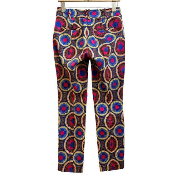 Essentials Anthropologie Multicolored Geometric Print Slim Trouser Pant Size 2 - Picture 4 of 14